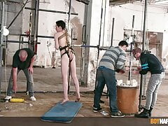 Bound twink Jakwy Combe tormented by gay dom Sebastian Kane