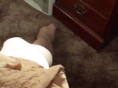 Cumming in Ripped Open Nude Pantyhose