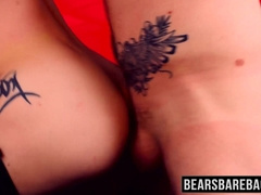 Hot strapped homosexuals enjoying some rough barebacking