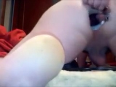 Fun assplay... double dildos, inflatable plug, and fist...