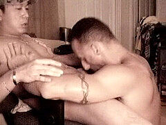 Piss in mouth, asian gay, blow job swallow