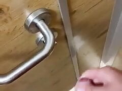 Cumming in public toilet lots of cum