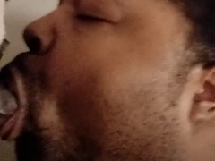 verbal DL BBC gets gulped down by fat unshaven sissy faggot @ gloryhole