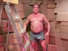 Huge anal insertion, big ass, big gay daddy cock