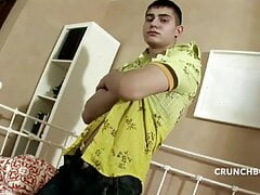 this sexy straight boy fucked by XXL dildo sextoy in ass