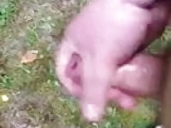 Outdoor wank with lube