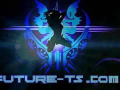 TRANS BLOWS A LOAD IN HER OWN CULO