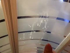 10 spurts cumshot painting in the shower