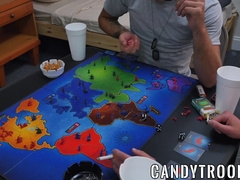 Three military jocks hop on the anal train