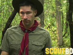 ScoutBoys Fantastic youngster Logan Cross tempted and barebacked by two DILFs