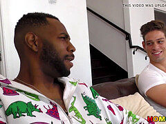 gigantic cocked black guy gets assfucked by milky fellow