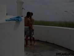 Sensual and inviting kissing between Javier and Todd