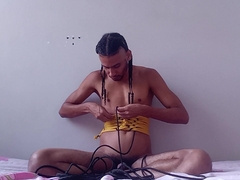 Self bind harness. Binding my self up. Amateur shibari.