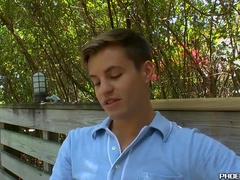 Muscle dude Angel Rock pumping out spunk with wondrous Joey Cooper