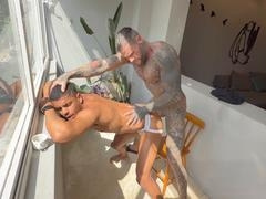 inked muscle stud raw fucks uncircumcised Latino boy Solomon!