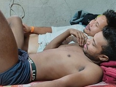Three truck drivers enjoy steamy sex behind closed doors