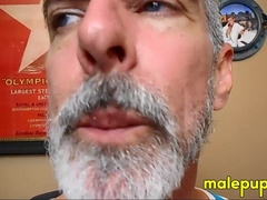 The giant daddy Richard Lennox is so disgusting with nuts stuck on his teeth
