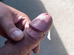 Big COCK cumshot outdoor