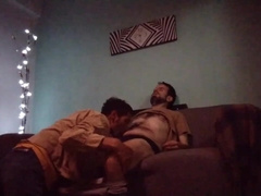 Obeying masculine on the sofa