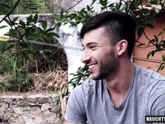 Watch this hot tattooed guy with a cumshot on his face