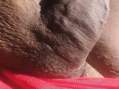 showing my dick relaxed, lying on the couch of the married woman,