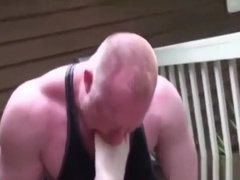 Step daddy trains his man and jerks off