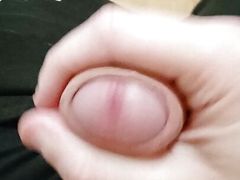Lonely guy jerking off at home
