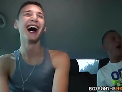Big dicked Josh Jared drills his two bottom friends in car