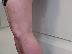 MsBottomHalf ties me up and punishes me by making me stand in the corner without bathroom breaks! I end up showering in my clothes.