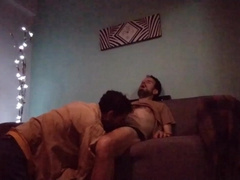 Obeying masculine on the sofa