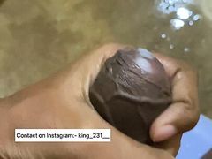 Indian boy bathing and mastabate in bathroom