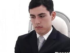 Twinkie enjoys handjob session from his mature Mormon elder