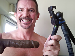 Using my new Mocha Dildo and pretending it's SxyBlkTop