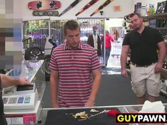 Fit blonde dude gets his tight ass rammed by a big dick