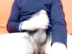 Italian Str8 Guy with Big Cock cums on cam #118 9