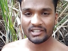 Indian young boy masturbation in sugercanel field