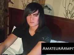 Cute little twink jacks off his never shaved prick 2