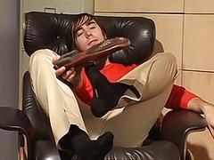 Focus on his feet while he jerks his pole