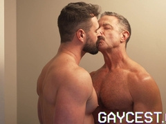 Kyle Steele heads bum up on the sofa for his stepuncle Mr. Scott