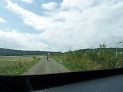 Exposed me naked by the motorway (behind the scene)