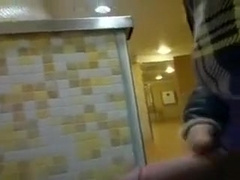 Jerking public toilet
