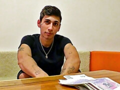 Hairy butthole twink takes a HUGE facial right here