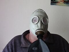 Latex mask with plastic bag