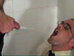 Providing the twunk a facial cumshot then a golden douche urinating urinate