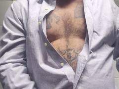 Office Parent Jerks Large Spear in the Shower