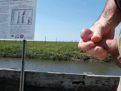 Public Boat Masturbation and Cum Shot