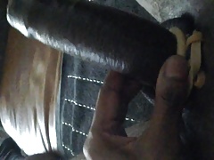 PLAYING WITH MY HARD BLACK COCK...5 MINS FUN!...(NO CUMSHOT)