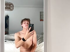 Blonde French twink with a big dick and big balls