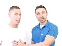 Adorable youngster bound by his friend and teased