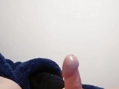 In the morning my stepmother played with my big dick but didn't let me finish